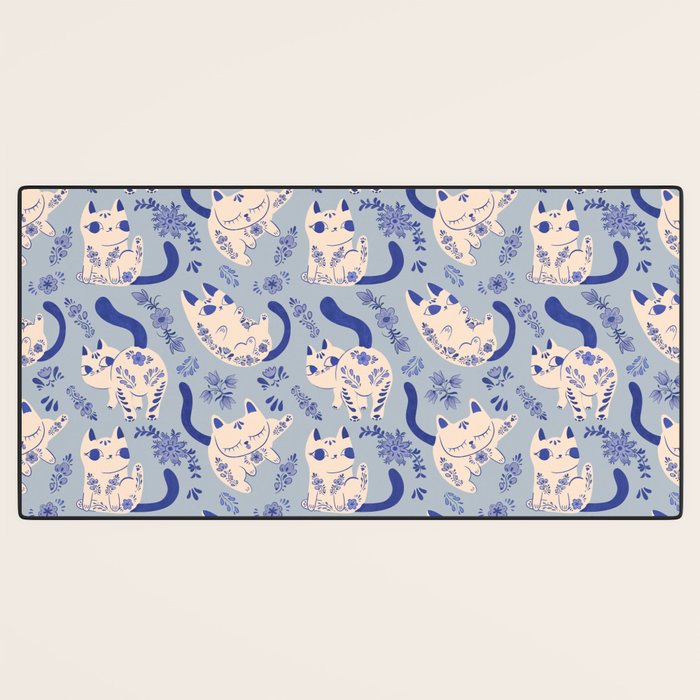 Purrcelin Cats Desk Mat Gallery Image 3