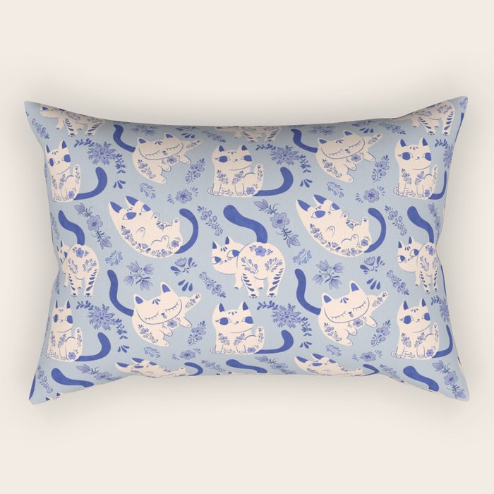 Purrcelin Cats Rectangular Pillow Gallery Image 1