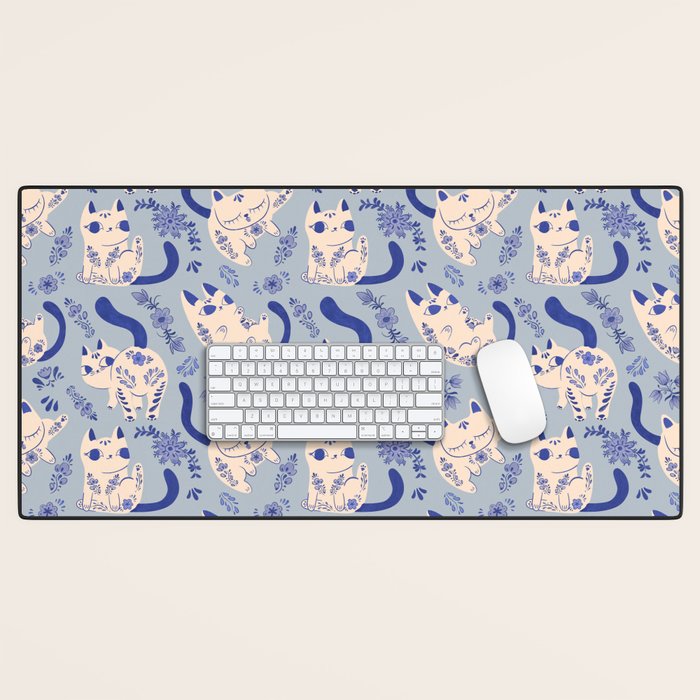 Purrcelin Cats Desk Mat Gallery Image 1