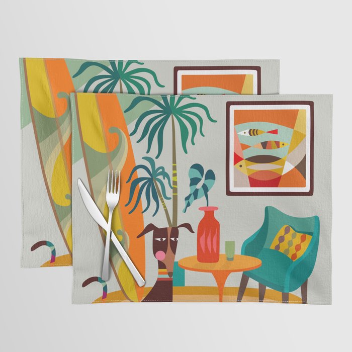 Retro MCM beach home  Placemat Gallery Image 1