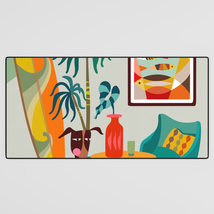 Retro MCM beach home  Desk Mat Gallery Image 3