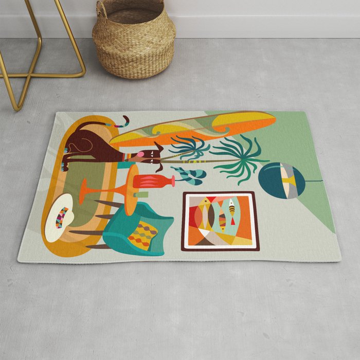 Retro MCM beach home  Rug Gallery Image 1