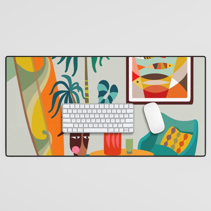 Retro MCM beach home  Desk Mat Gallery Image 1