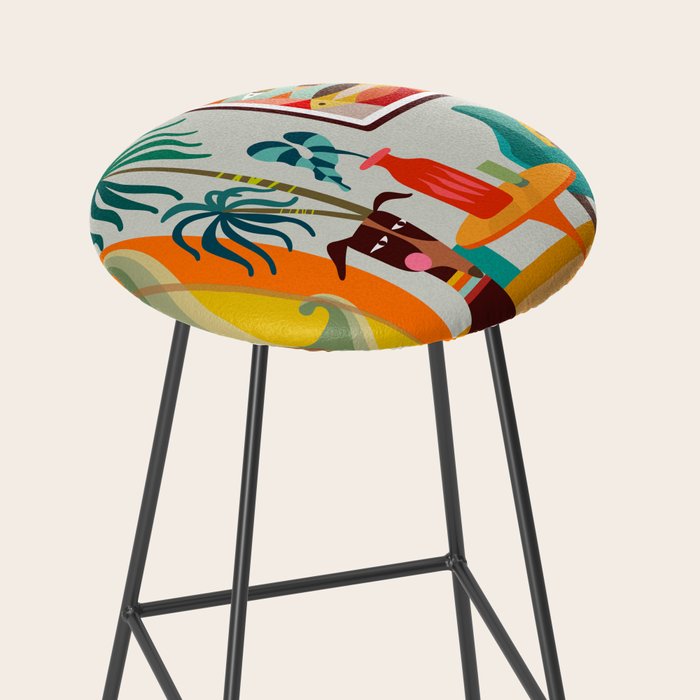 Retro MCM beach home  Stool Gallery Image 2