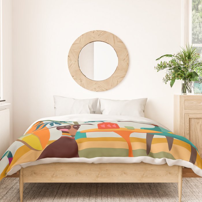 Retro MCM beach home  Duvet Cover Gallery Image 3