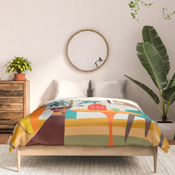 Retro MCM beach home  Comforter Gallery Image 3