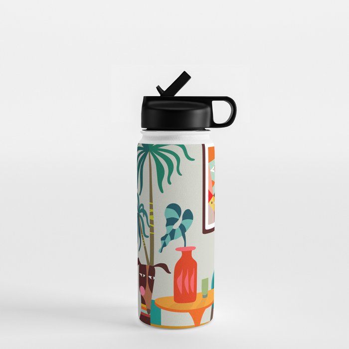 Retro MCM beach home  Water Bottle Gallery Image 1