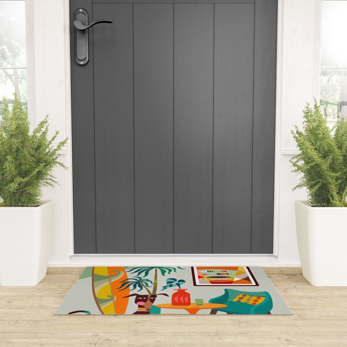 Retro MCM beach home  Welcome Mat Gallery Image 3