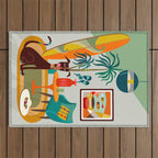 Retro MCM beach home  Outdoor Rug Gallery Image 1