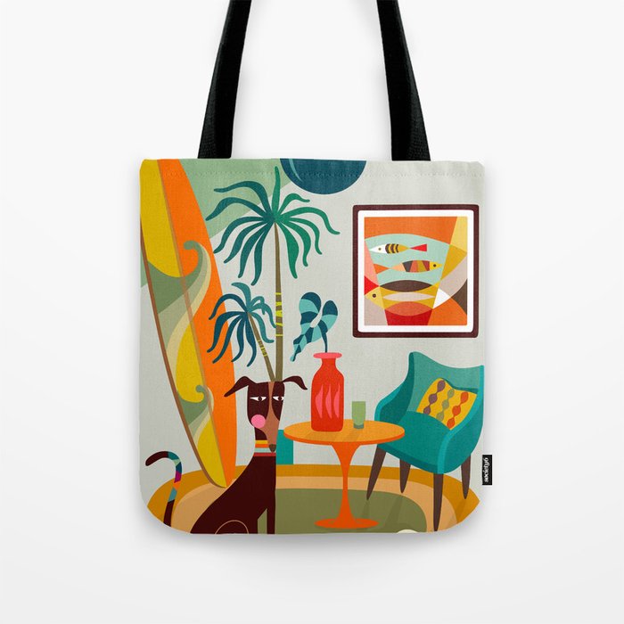 Retro MCM beach home  Tote Bag Gallery Image 1