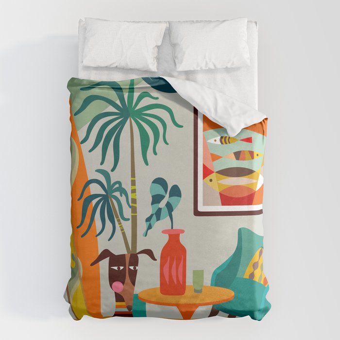 Retro MCM beach home  Duvet Cover Gallery Image 6