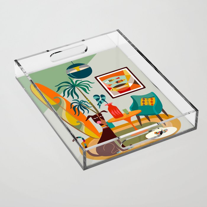 Retro MCM beach home  Acrylic Tray Gallery Image 1