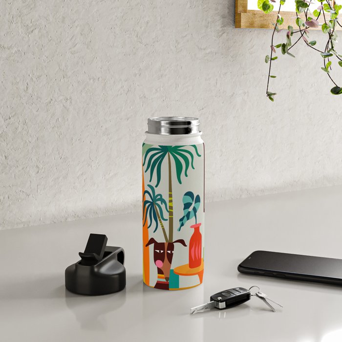 Retro MCM beach home  Water Bottle Gallery Image 4