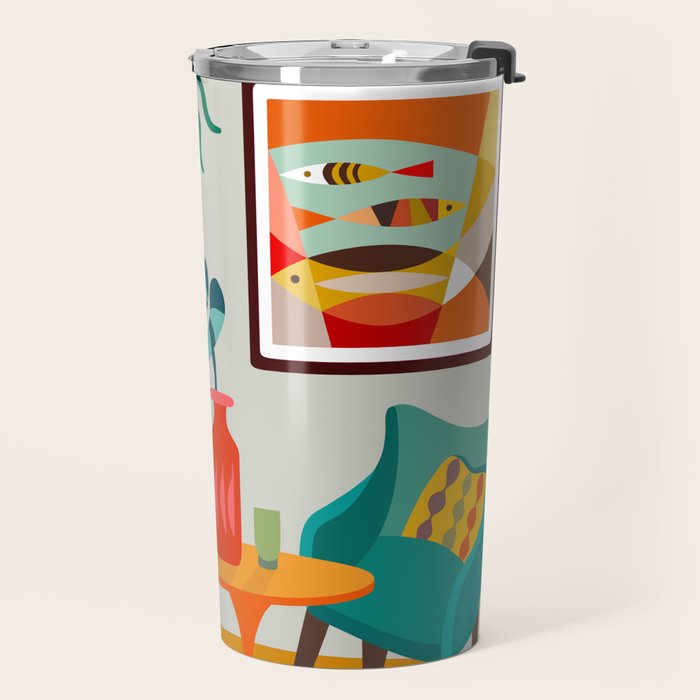 Retro MCM beach home  Travel Mug Gallery Image 2