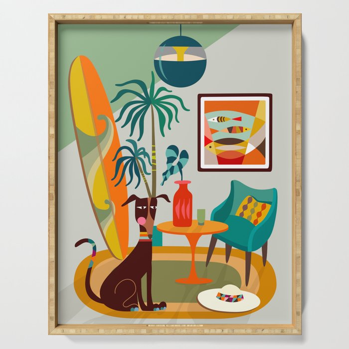 Retro MCM beach home  Serving Tray Gallery Image 1