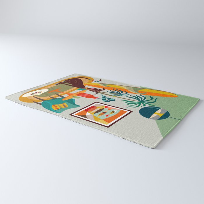 Retro MCM beach home  Rug Gallery Image 3