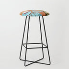 Travel poster woman in Saint-Tropez France Stool Gallery Image 1
