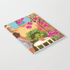 Travel poster woman in Saint-Tropez France Notebook Gallery Image 2