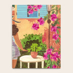 Travel poster woman in Saint-Tropez France Notebook Gallery Image 4