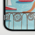Travel poster woman in Saint-Tropez France Laptop Sleeve Gallery Image 3