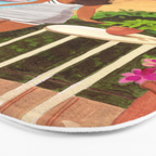 Travel poster woman in Saint-Tropez France Bath Mat Gallery Image 3
