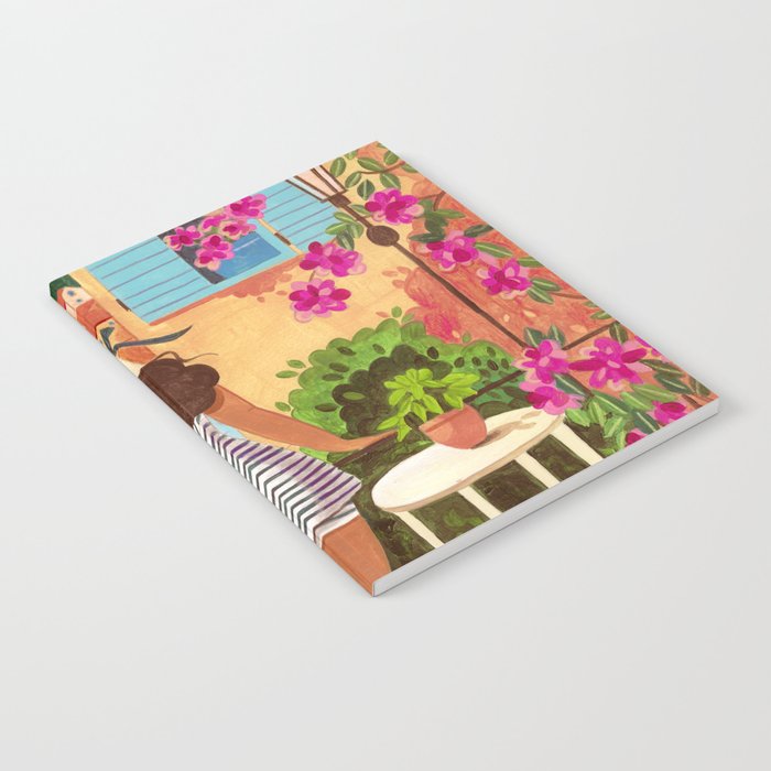 Travel poster woman in Saint-Tropez France Notebook Gallery Image 1