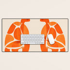 Abstract Turtle in Orange Desk Mat Gallery Image 1