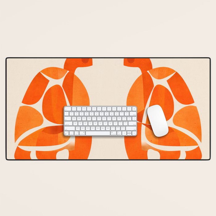 Abstract Turtle in Orange Desk Mat Gallery Image 1