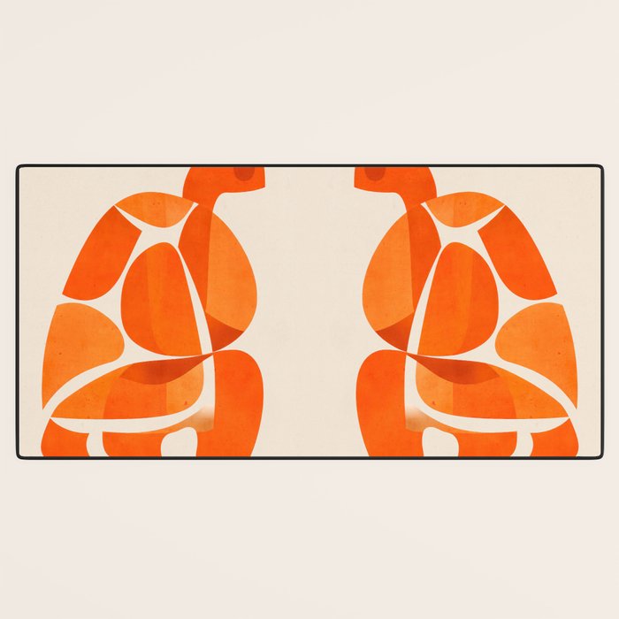 Abstract Turtle in Orange Desk Mat Gallery Image 3