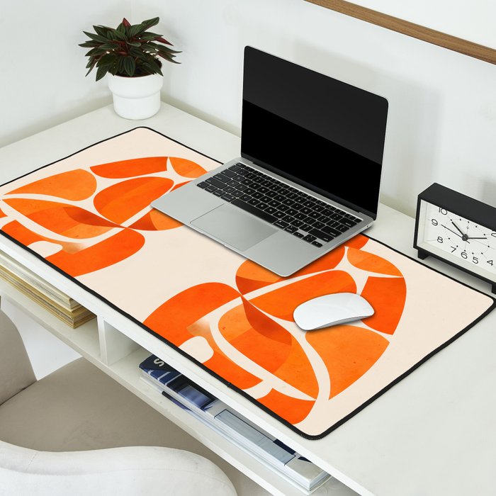 Abstract Turtle in Orange Desk Mat Gallery Image 2