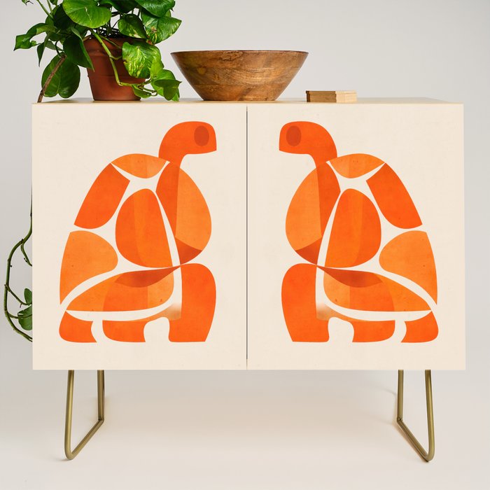 Abstract Turtle in Orange Credenza Gallery Image 1