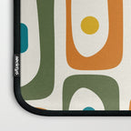 Mid Century Modern Abstract Piquet Multi Pattern in Moroccan Mustard Olive Blue Orange Cream Laptop Sleeve Gallery Image 3