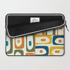 Mid Century Modern Abstract Piquet Multi Pattern in Moroccan Mustard Olive Blue Orange Cream Laptop Sleeve Gallery Image 2