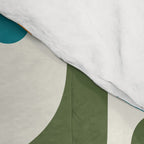 Mid Century Modern Abstract Piquet Multi Pattern in Moroccan Mustard Olive Blue Orange Cream Comforter Gallery Image 4