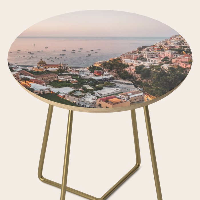 Positano by Night - Italy Europe Travel Photography - Nautical Amalfi Photo Art Print - Pastel Color Side Table Gallery Image 2