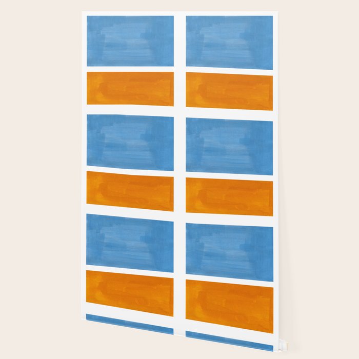 Rothko Minimalist Abstract Mid Century Color Black Square Periwinkle Yellow Ochre Wallpaper Gallery Image 2