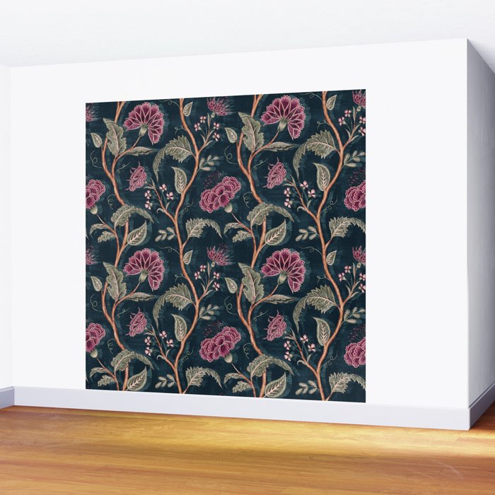 Indienne Vine - Midnight Velvet  Wall Mural Gallery Image 2