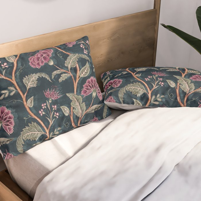 Indienne Vine - Midnight Velvet  Pillow Sham Gallery Image 2