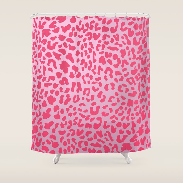 Candy Pink Leopard Shower Curtain Gallery Image 1
