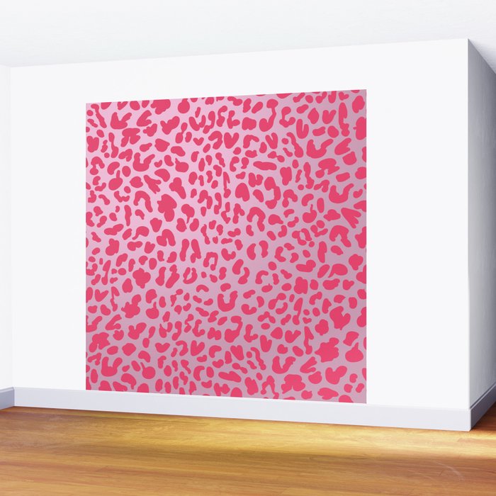 Candy Pink Leopard Wall Mural Gallery Image 2