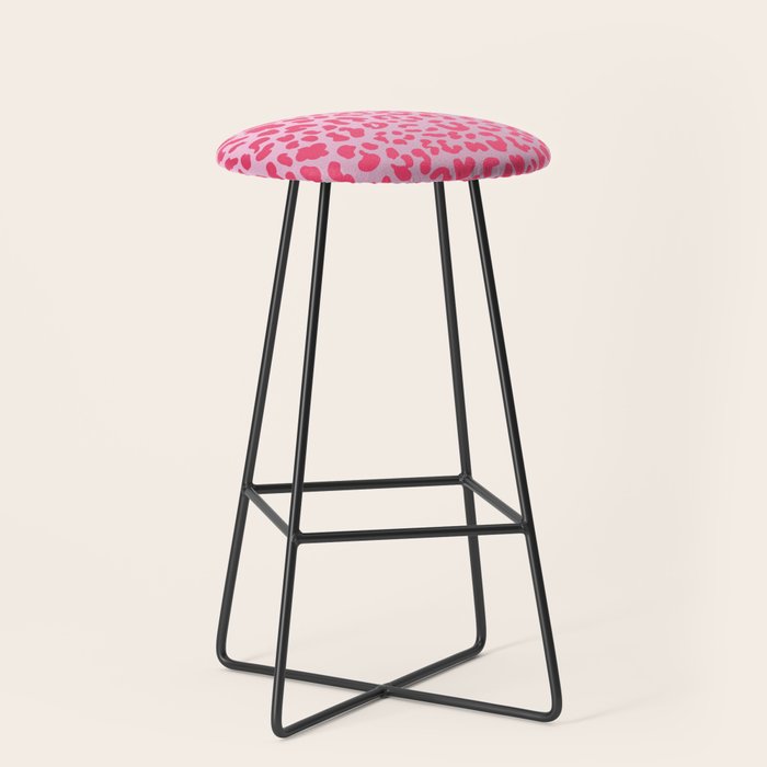 Candy Pink Leopard Stool Gallery Image 1