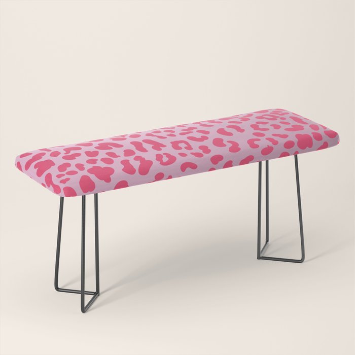 Candy Pink Leopard Bench Gallery Image 1