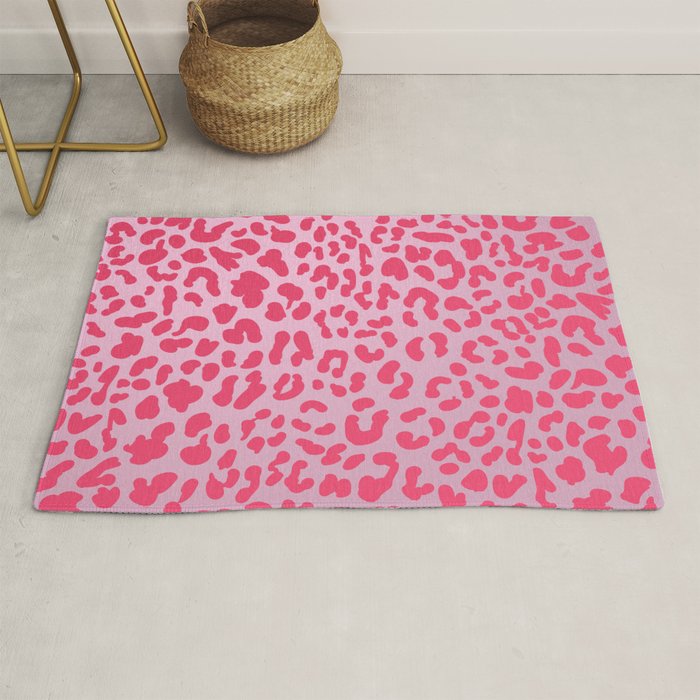 Candy Pink Leopard Rug