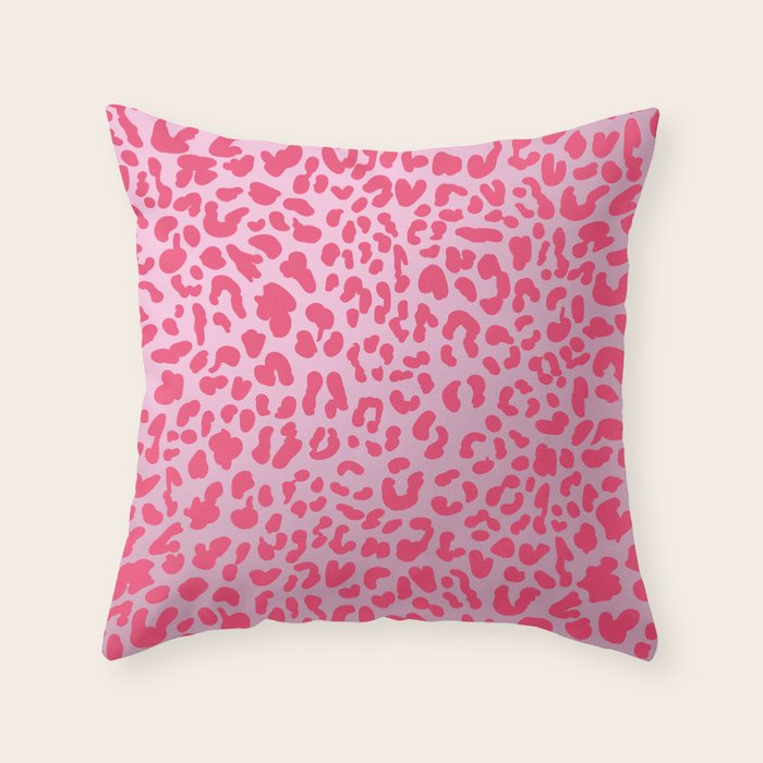 Candy Pink Leopard Throw Pillow Gallery Image 1