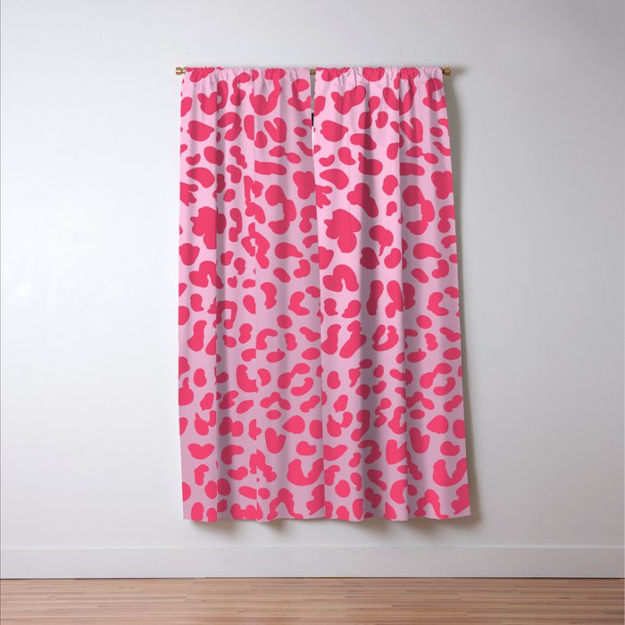 Candy Pink Leopard Window Curtain Gallery Image 3