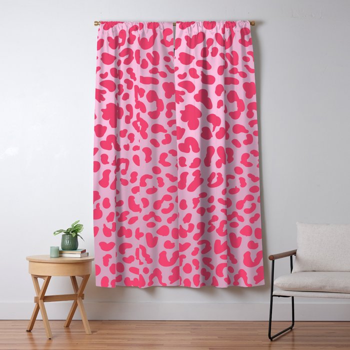 Candy Pink Leopard Window Curtain Gallery Image 5