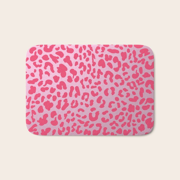 Candy Pink Leopard Bath Mat Gallery Image 1