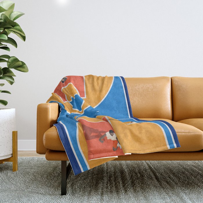 Basketball Colors | Street Court  Throw Blanket Gallery Image 1