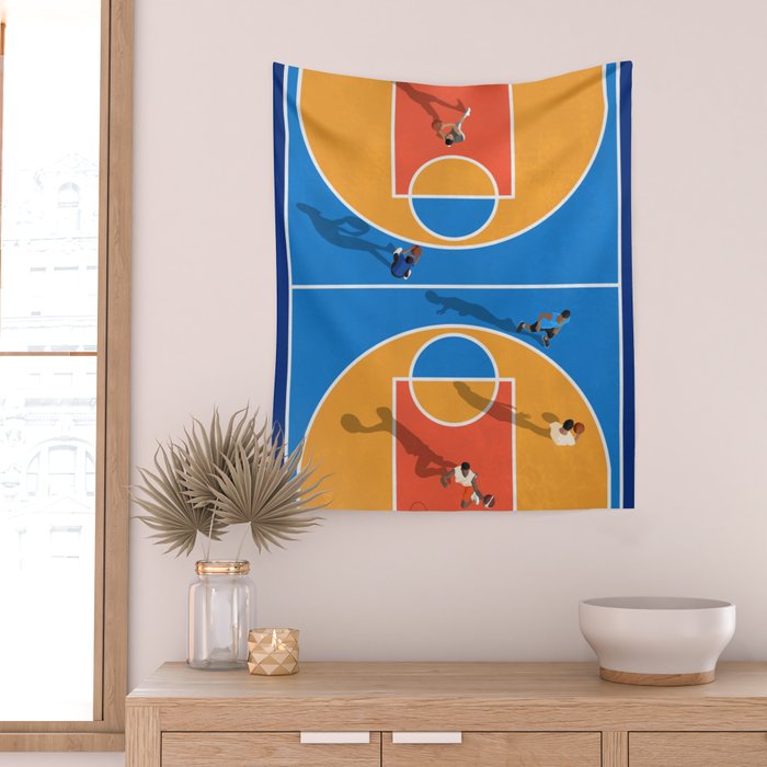 Basketball Colors | Street Court  Wall Tapestry Gallery Image 2