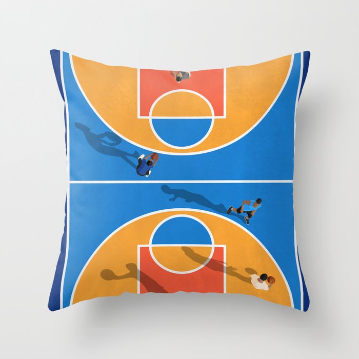 Basketball Colors | Street Court  Throw Pillow Gallery Image 1